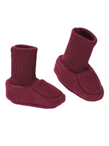 Disana Woolen booties - cassis