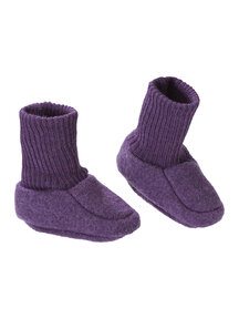 Disana Woolen booties - aubergine