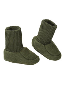 Disana Woolen booties - olive