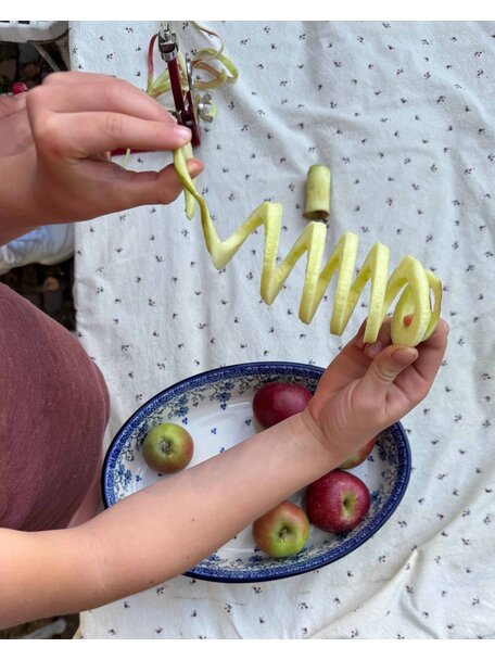 Kids at work Apple peeler