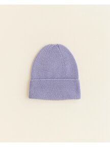 Hvid Beanie Fonzie newborn - lilac