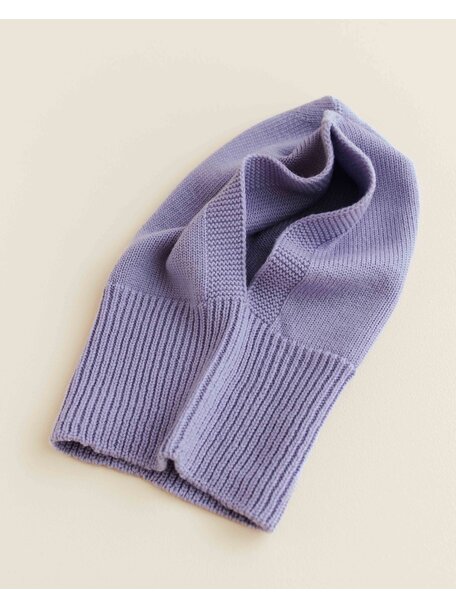 Hvid Merino wool Balaclava Eddy - lilac