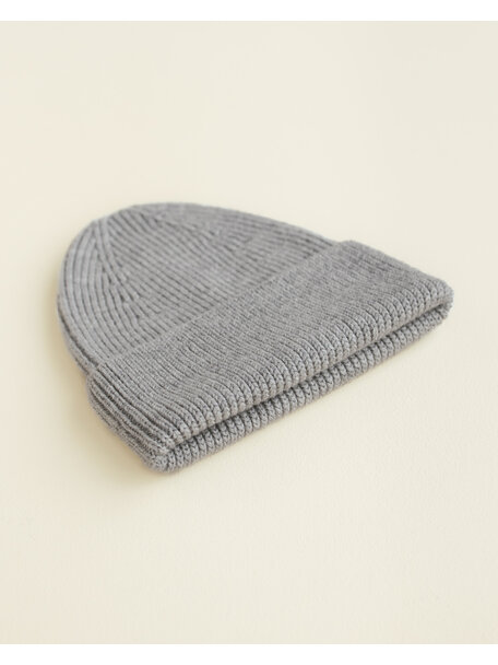 Hvid Beanie Fonzie - grey melange