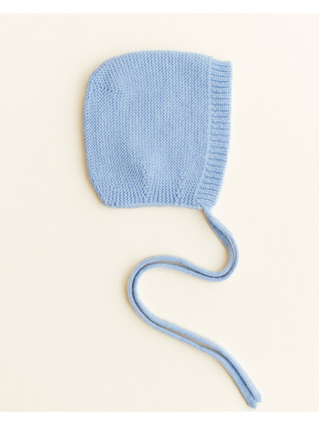 Hvid Merino Wool Bonnet - sky