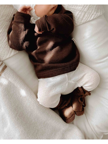 Unaduna Baby shirt  tiny rib wool - kladdkaka