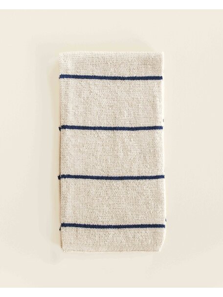 Hvid Wool scarf Igor - cream/blue