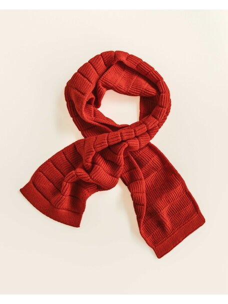 Hvid Merino wool scarf Jacobino - red