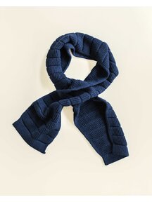 Hvid Merino wool scarf Jacobino - blue