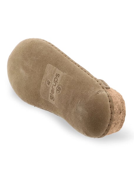 Glerups Wool slippers leather sole - sand