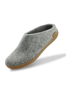 Glerups Wool slippers rubber sole - grey Glerups Wool slippers rubber sole - grey