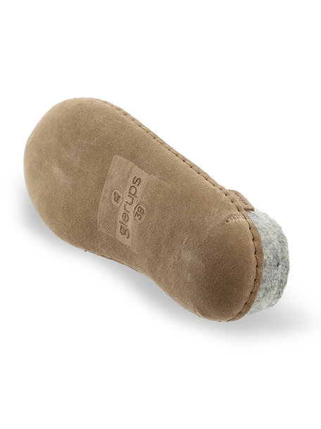 Glerups Wool slippers leather sole - grey