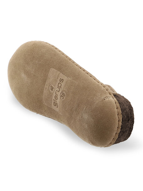 Glerups Wool slippers leather sole - chestnut