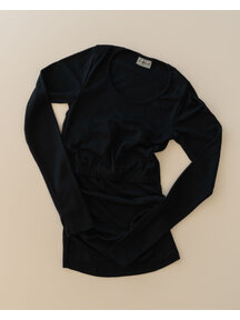 Unaduna Nursing top with long sleeves - black