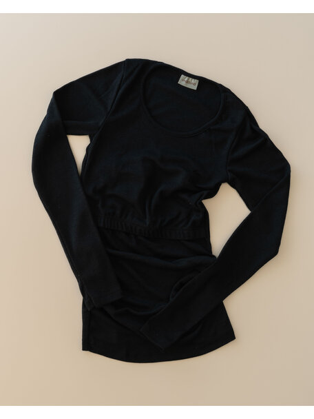 Unaduna Nursing top with long sleeves - black