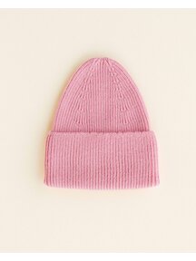 Hvid Beanie Fonzie - cotton candy