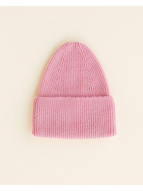Hvid Beanie Fonzie - cotton candy
