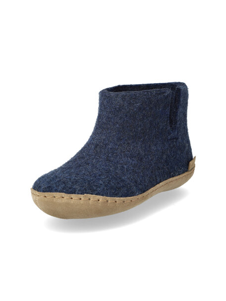 Glerups Children's slippers wool high - denim