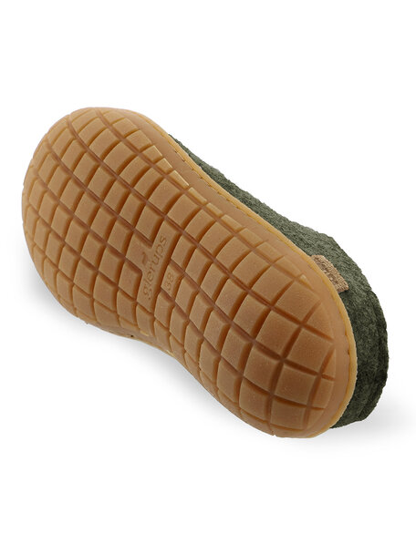 Glerups Wool slippers rubber sole - forest
