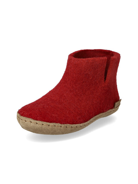 Glerups Children's slippers wool high - red