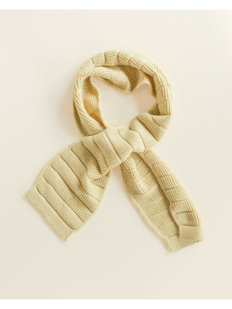 Hvid Merino wool scarf Jacobino - light yellow