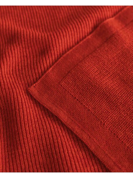 Hvid Merino wool blanket Felix - red