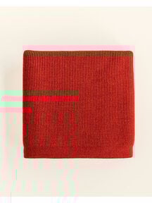 Hvid Merino wool blanket Felix - red
