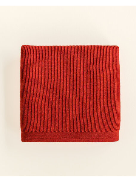 Hvid Merino wool blanket Felix - red