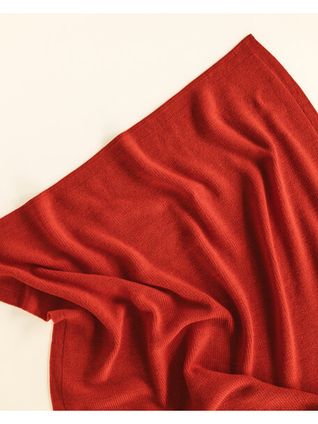 Hvid Merino wool blanket Felix - red