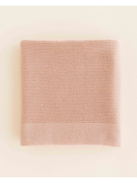 Hvid Merino wool blanket Gust - apricot