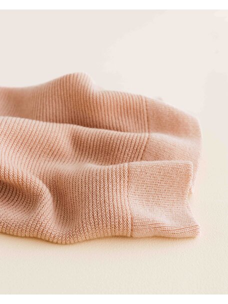 Hvid Merino wool blanket Gust - apricot