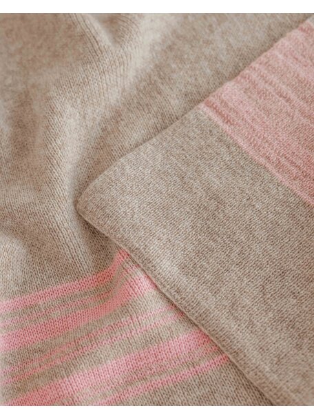 Hvid Merino wool baby blanket Gilbert - sand/bubblegum