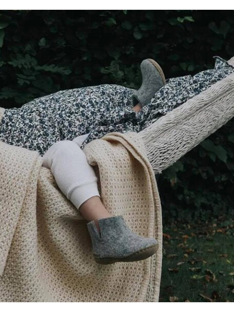 Glerups Children's slippers wool high - grey