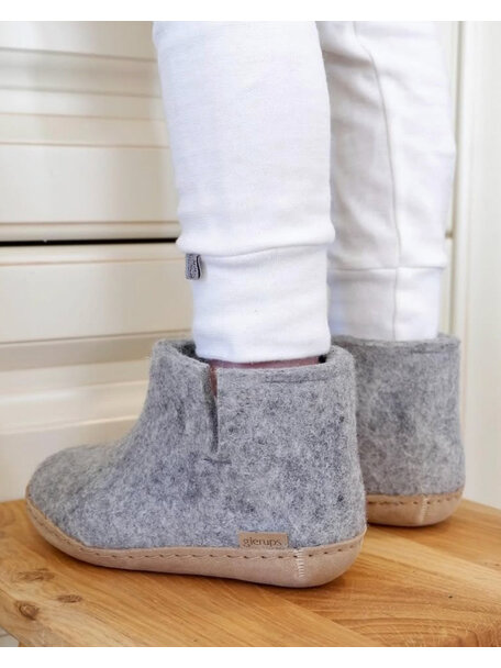 Glerups Children's slippers wool high - grey