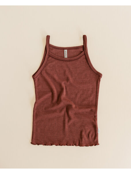 Unaduna Summer children's shirt pointelle wool/silk - henna dune