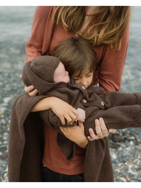 Unaduna X Engel Baby Blanket Wool Fleece - cocoa