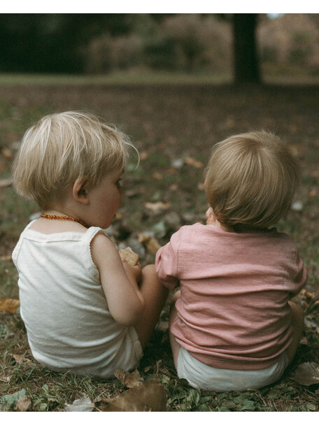 Unaduna Shirt longleeves pointelle wool/silk - cameo rose