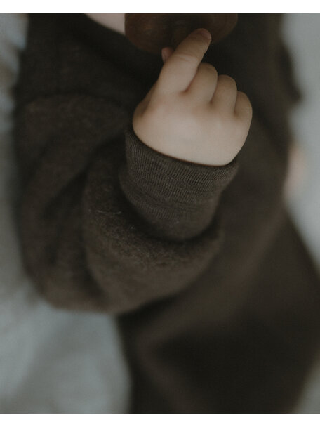 Unaduna X Engel Sleeping bag merino wool fleece - cocoa