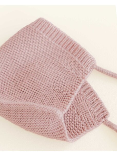 Hvid Merino Wool Bonnet - powder