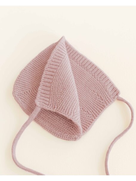 Hvid Merino Wool Bonnet - powder