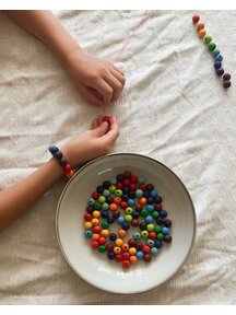 Grimm's Wooden beads small - rainbow