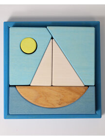 Grimm's Building set blue - sailboat