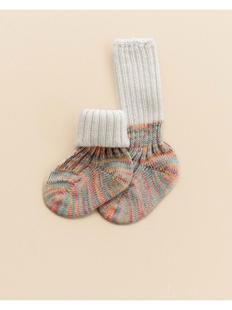 Grödo Baby socks wool and cotton - natural/multicolor