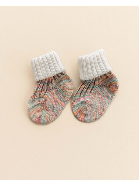 Grödo Baby socks wool and cotton - natural/multicolor