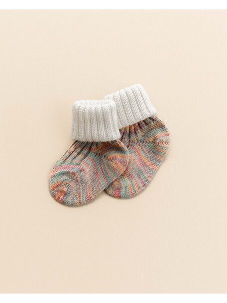 Grödo Baby socks wool and cotton - natural/multicolor