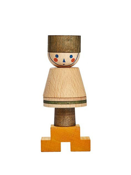 Wooden Story Stacking toy stick figure - number 3