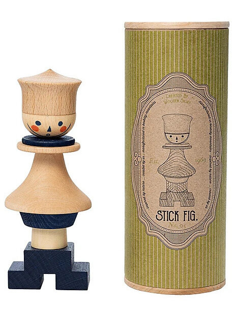 Wooden Story Stacking toy stick figure - number 5