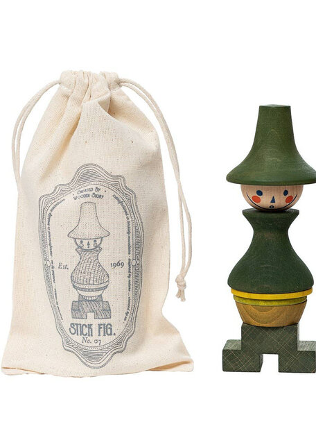 Wooden Story Stacking toy stick figure - number 7