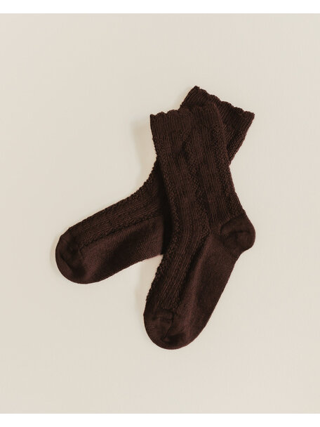 Unaduna Ajour children's socks made of wool - kladdkaka