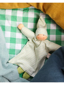 Nanchen Natur Baby comforter - green striped