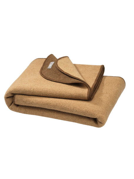 Disana Wool double face blanket - hazelnut/caramel